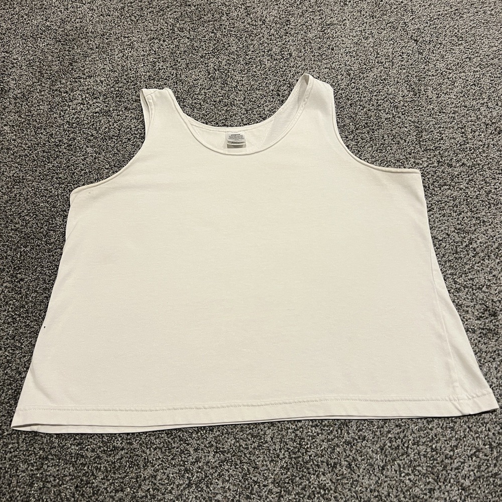Patagonia Tank Womens L White Crop Top Plain Crewneck Sleeveless USA Made‎